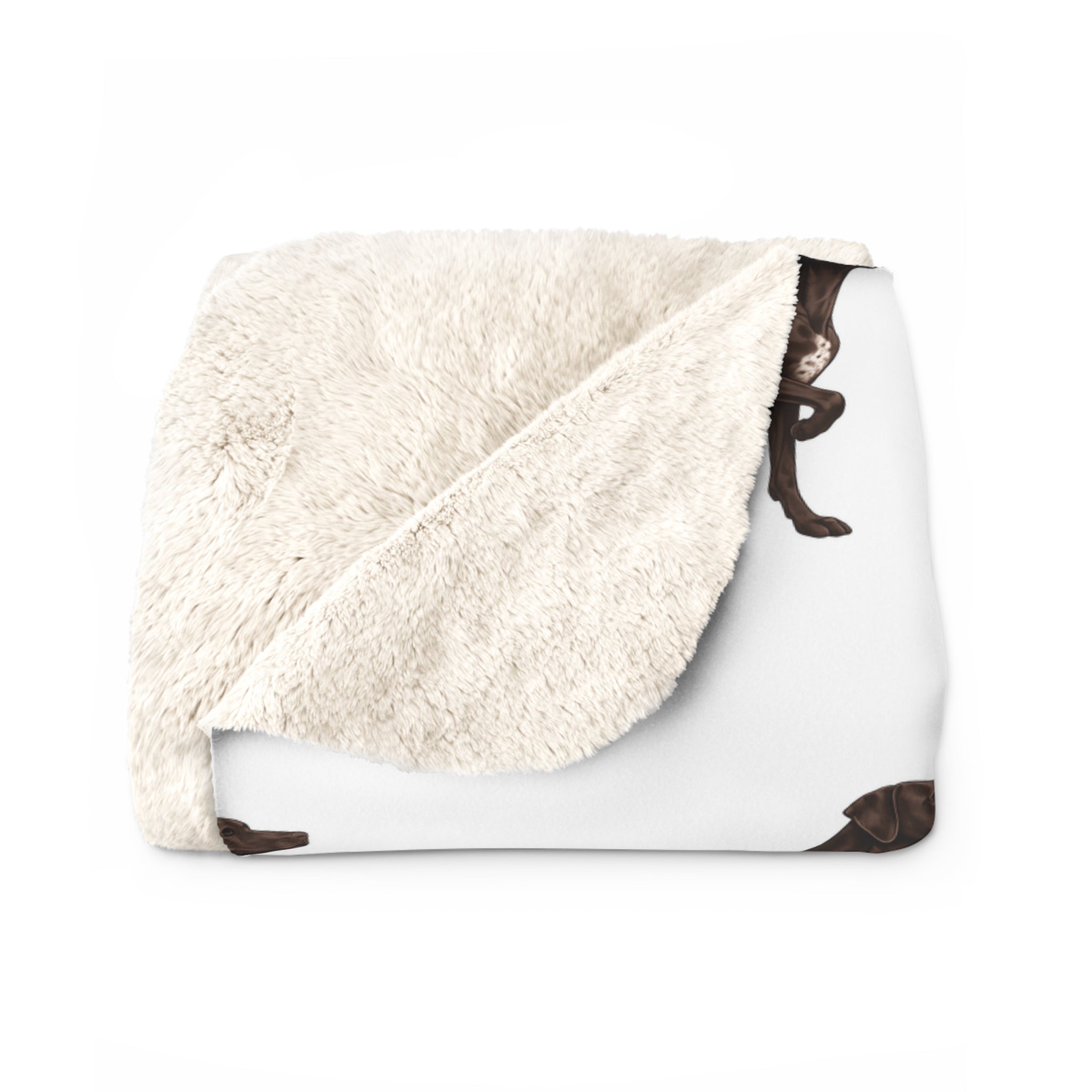 Braque Francais Pattern Sherpa Blanket — Soft Fleece Dog Throw for Pet Lovers, Cozy Gift