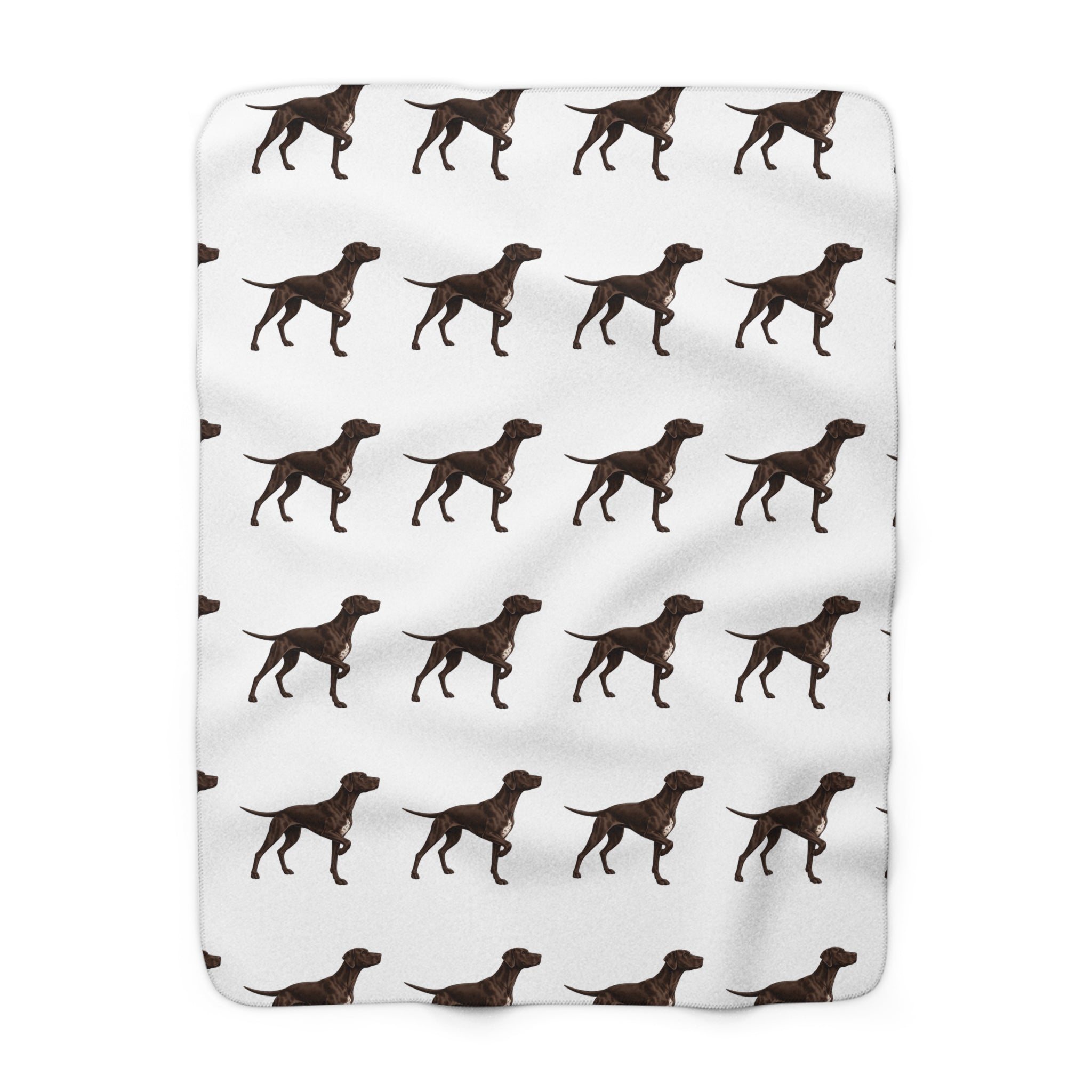 Braque Francais Pattern Sherpa Blanket — Soft Fleece Dog Throw for Pet Lovers, Cozy Gift