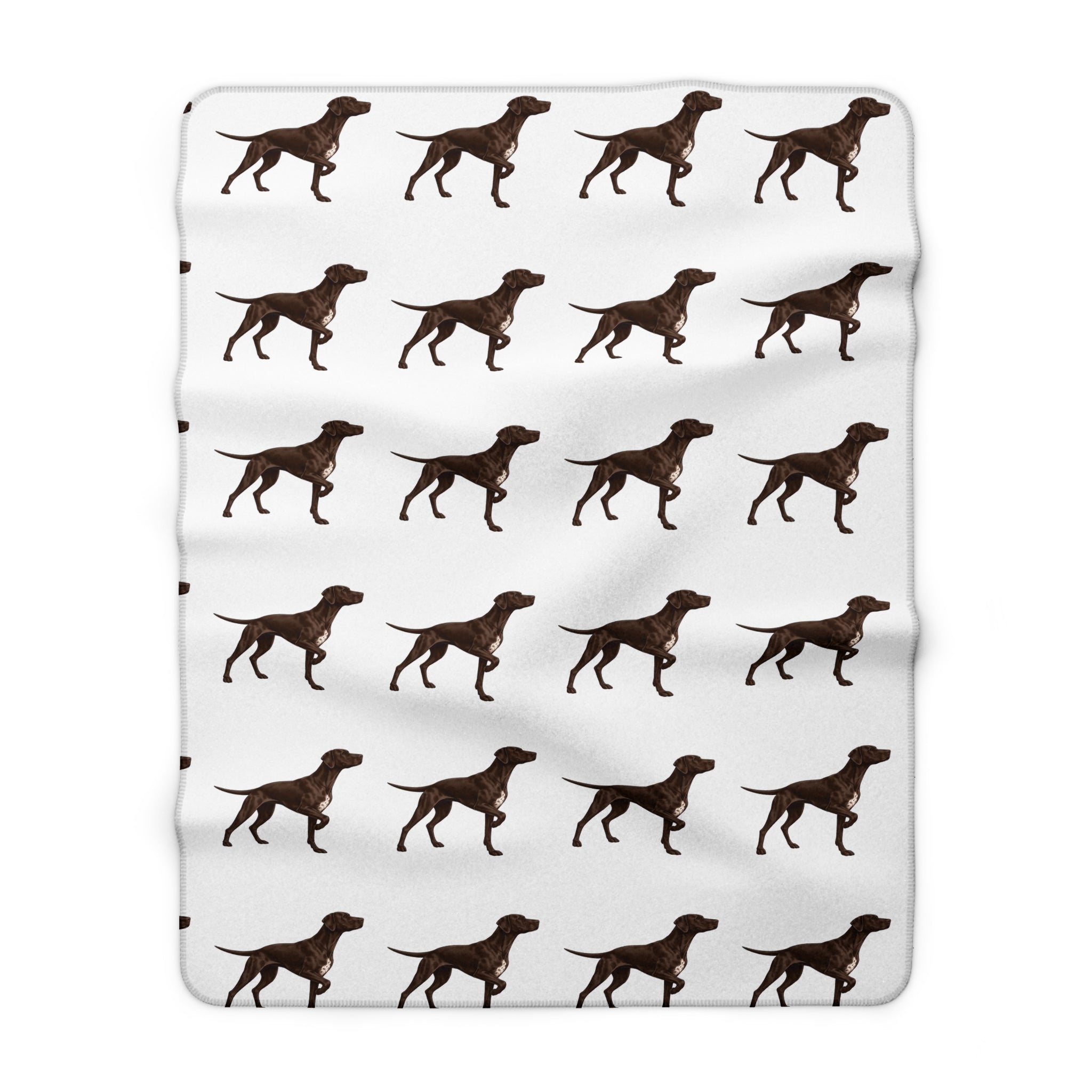 Braque Francais Pattern Sherpa Blanket — Soft Fleece Dog Throw for Pet Lovers, Cozy Gift