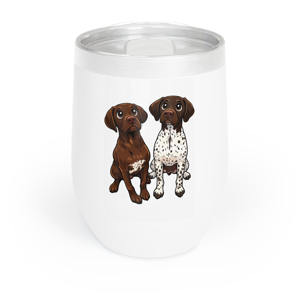 Brothers Braque Cartoon Chill Wine Tumbler