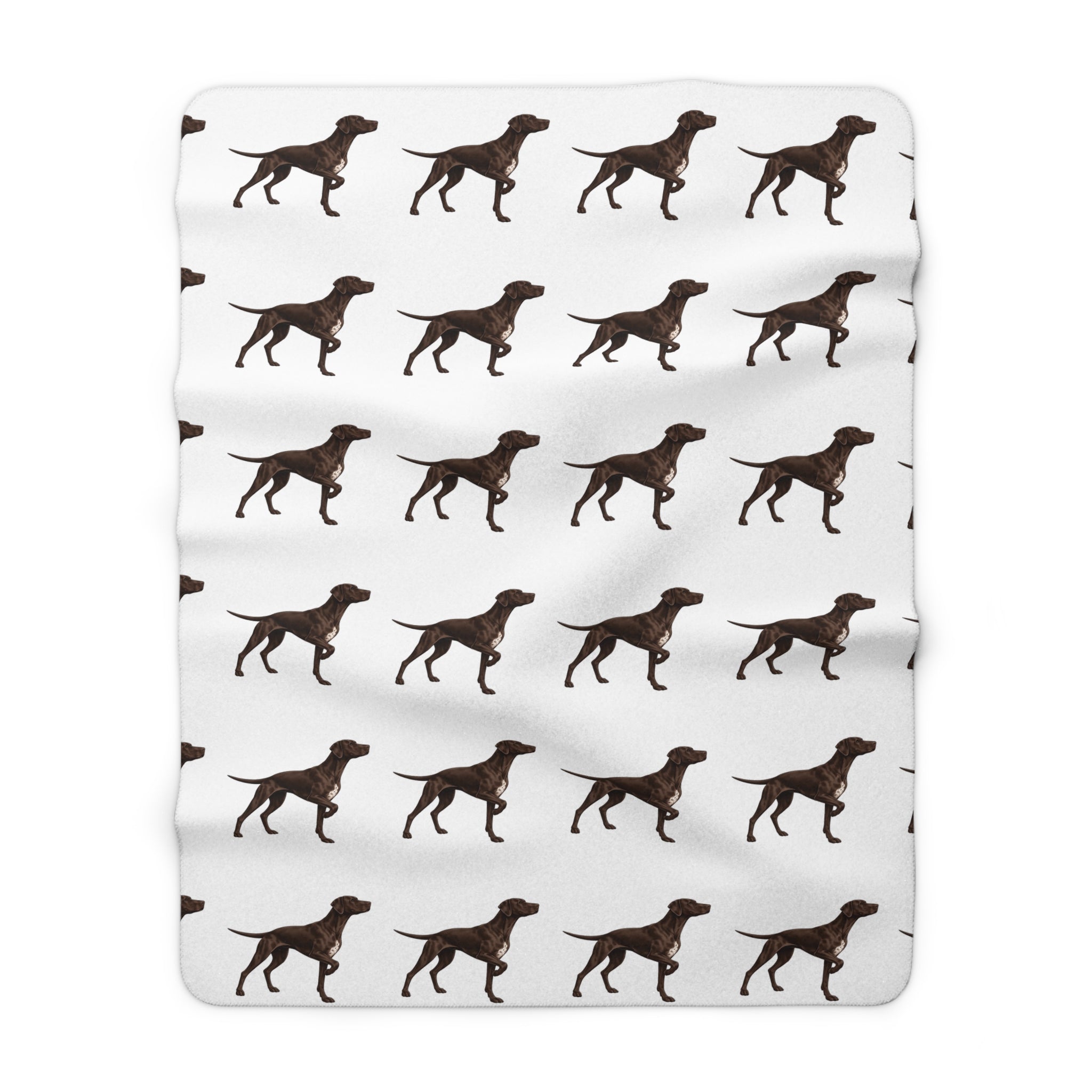 Braque Francais Pattern Sherpa Blanket — Soft Fleece Dog Throw for Pet Lovers, Cozy Gift