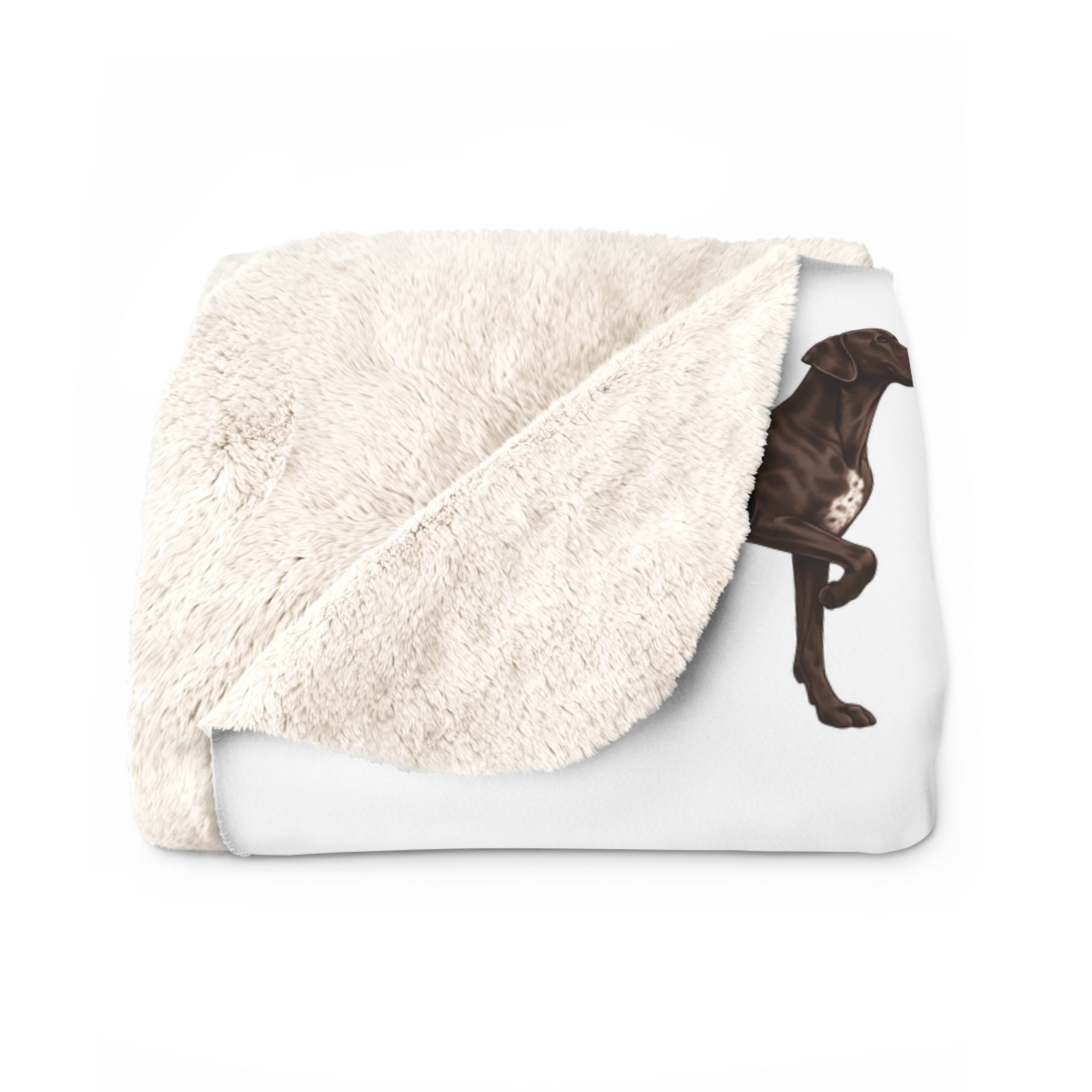 Braque Francais Pattern Sherpa Blanket — Soft Fleece Dog Throw for Pet Lovers, Cozy Gift